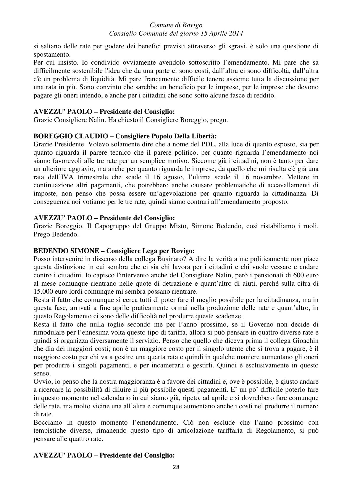Pagina 28 del verbale