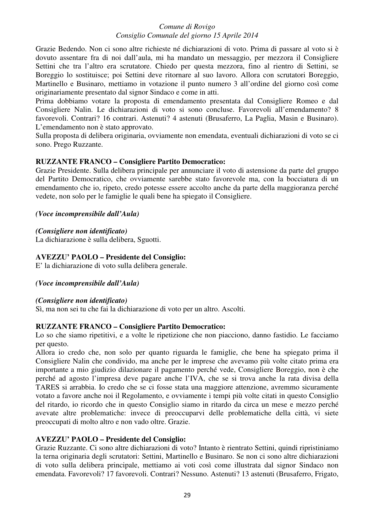 Pagina 29 del verbale
