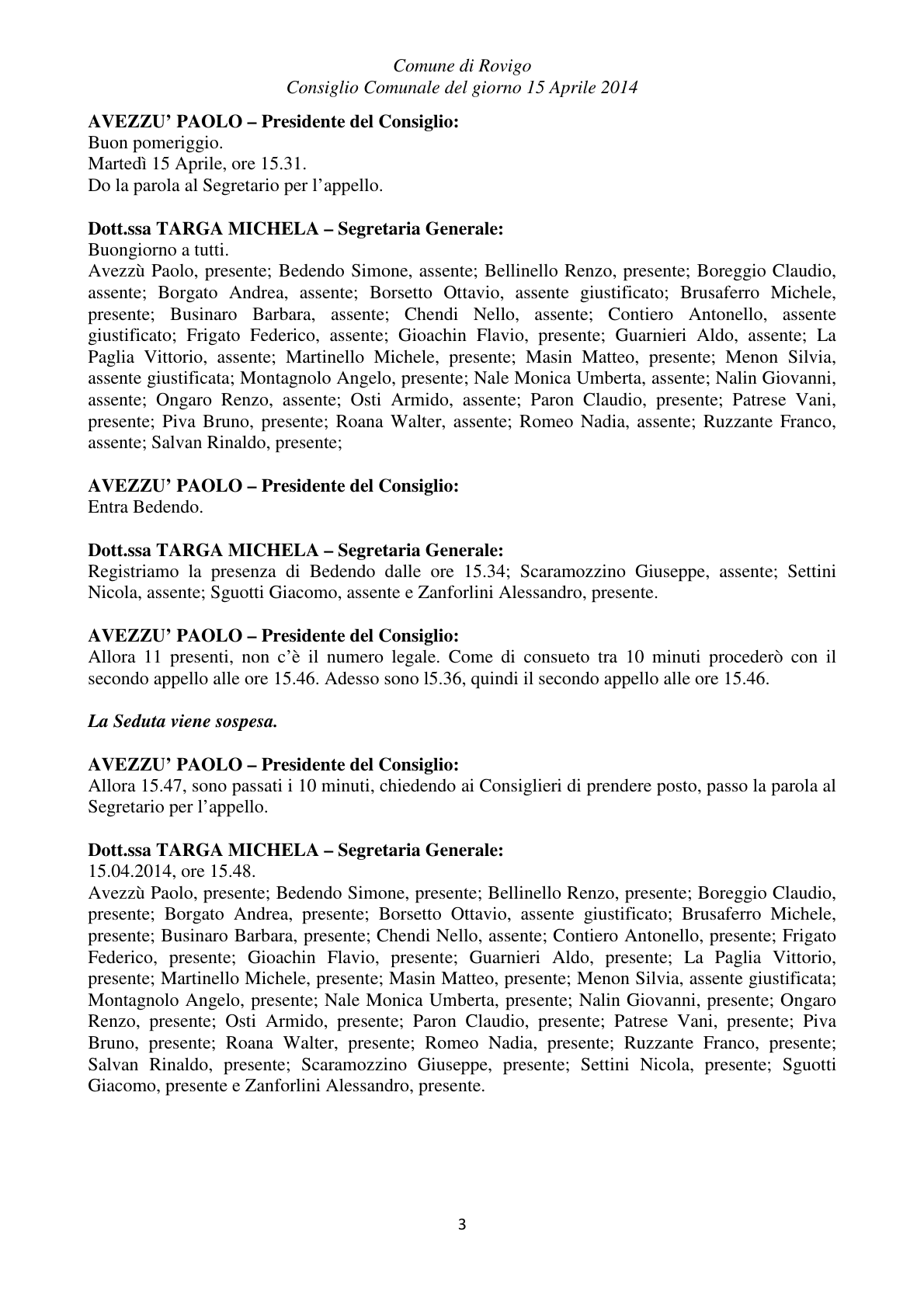 Pagina 3 del verbale