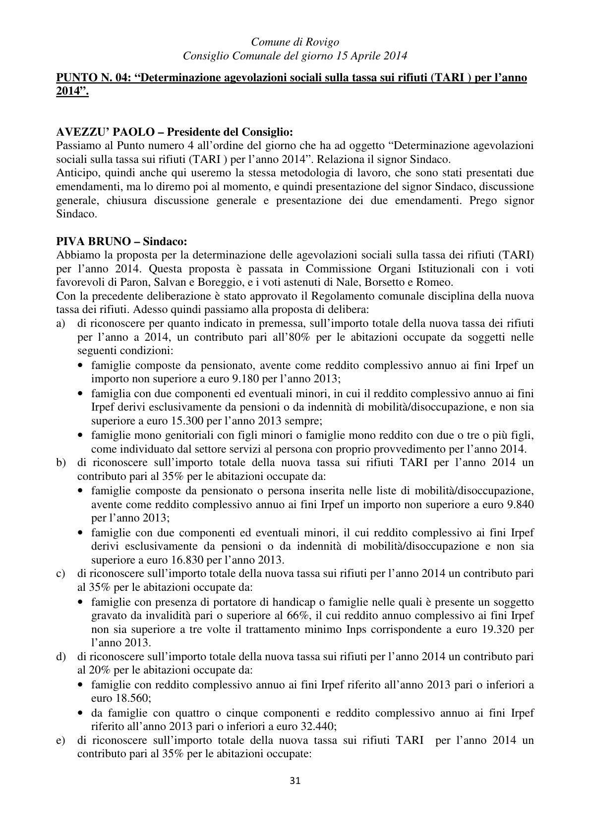 Pagina 31 del verbale