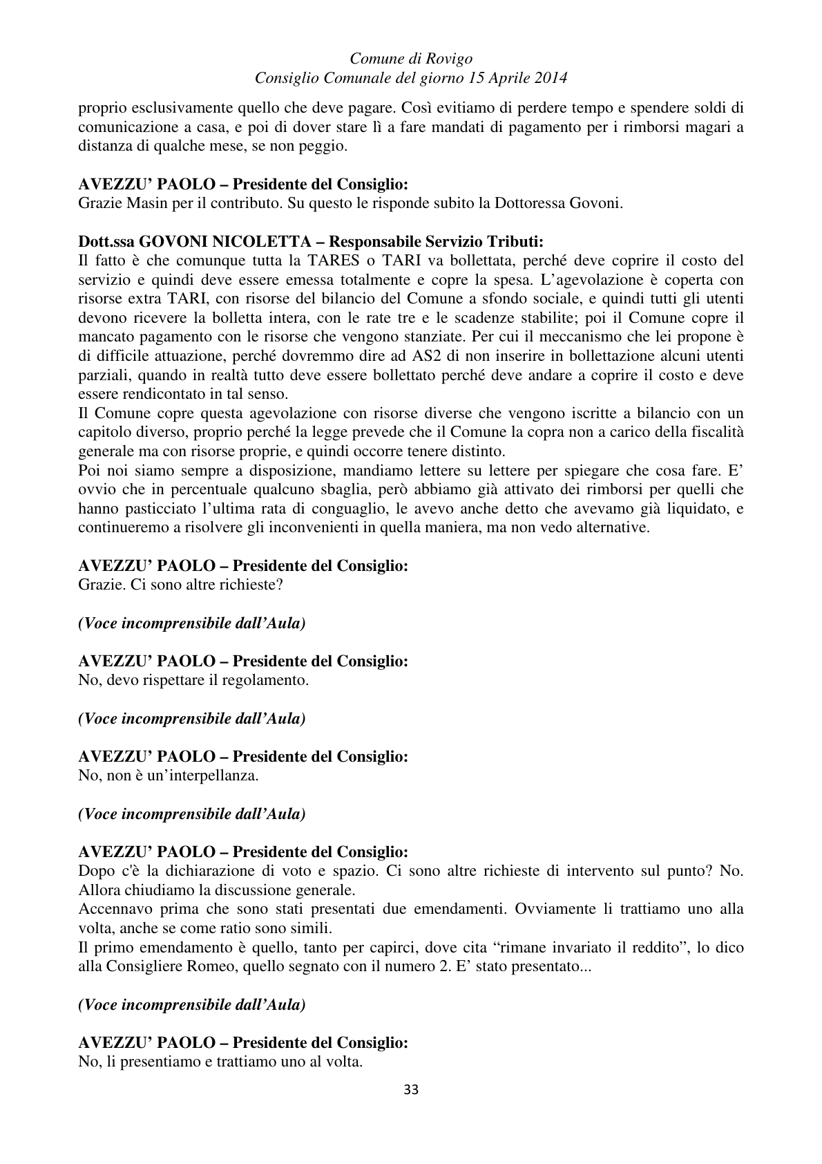 Pagina 33 del verbale