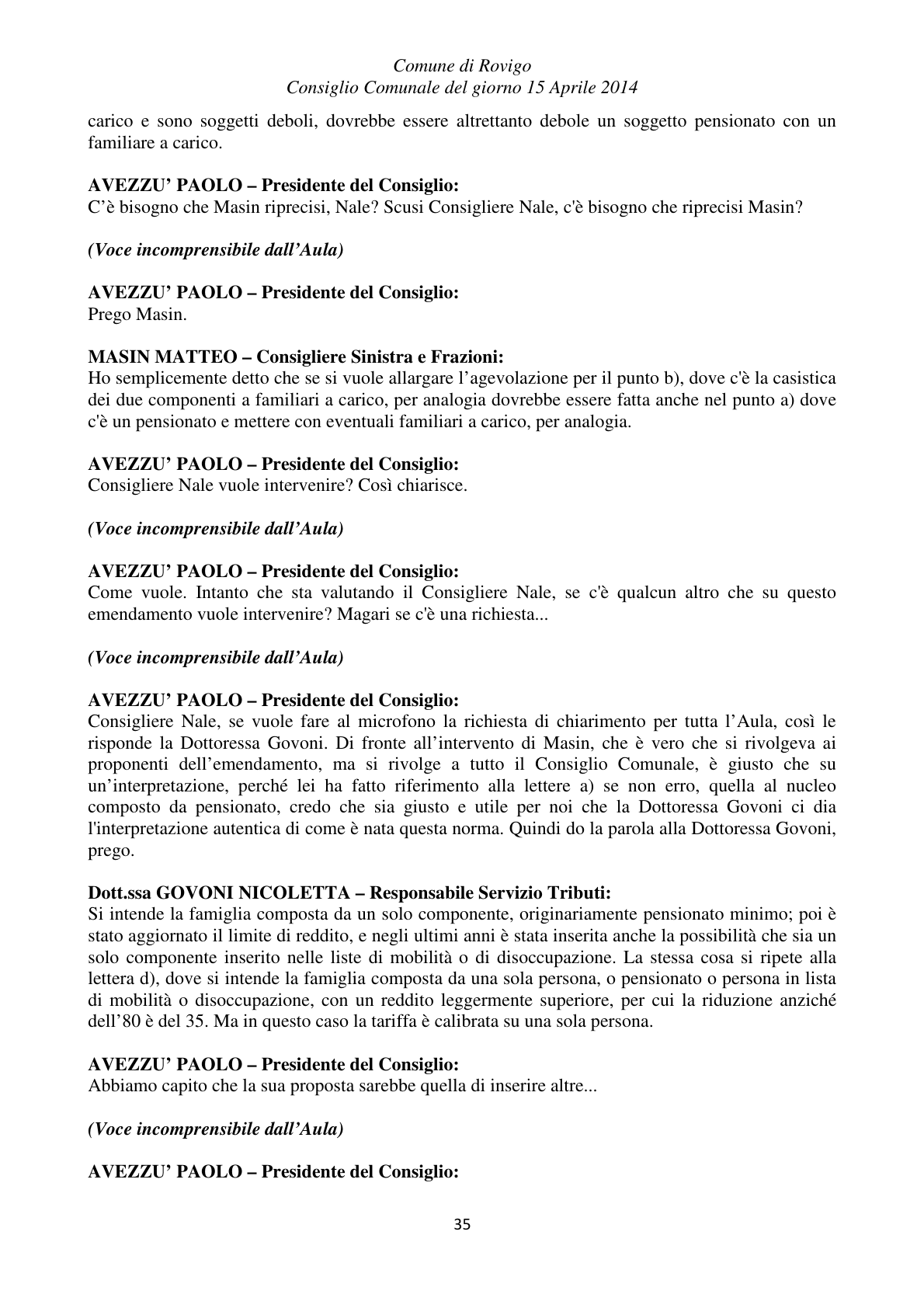Pagina 35 del verbale