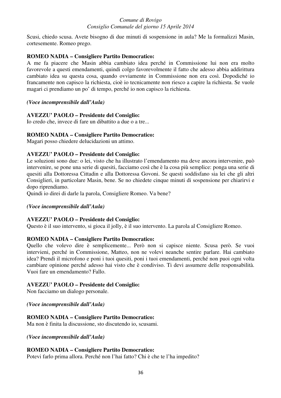 Pagina 36 del verbale
