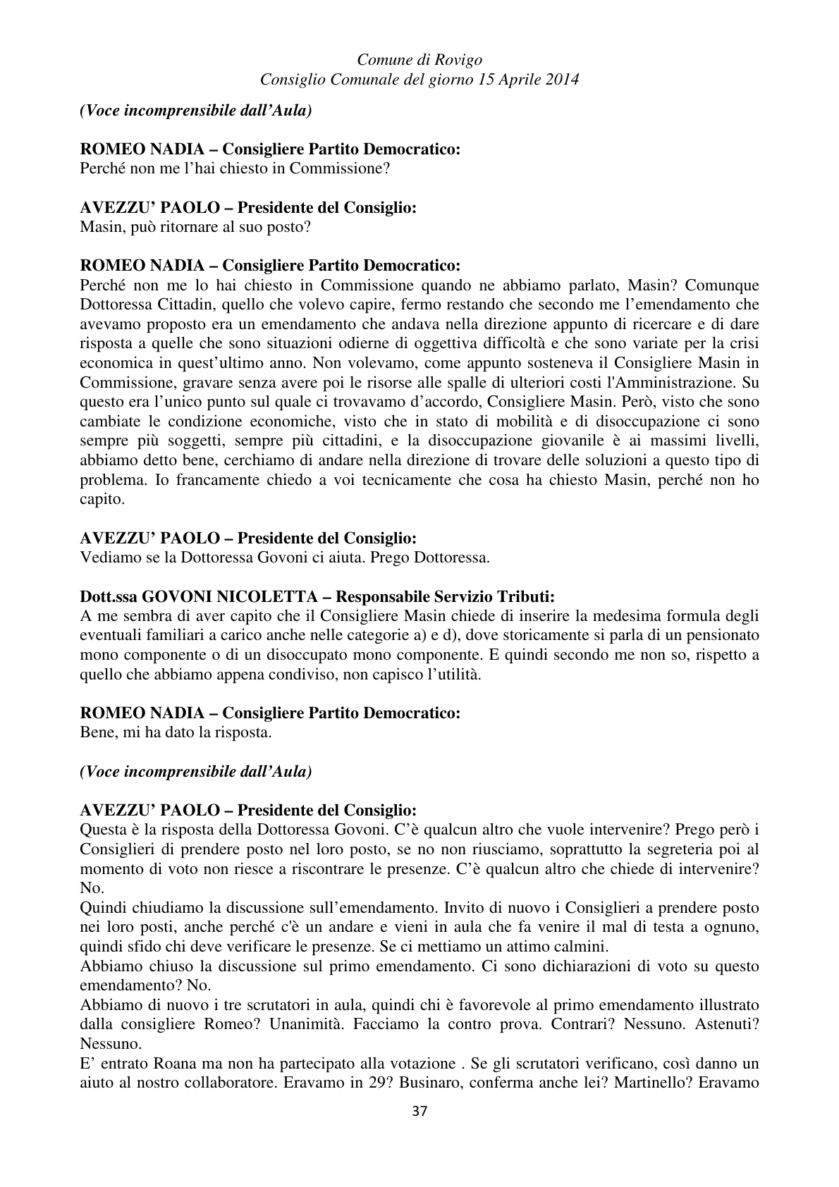 Pagina 37 del verbale