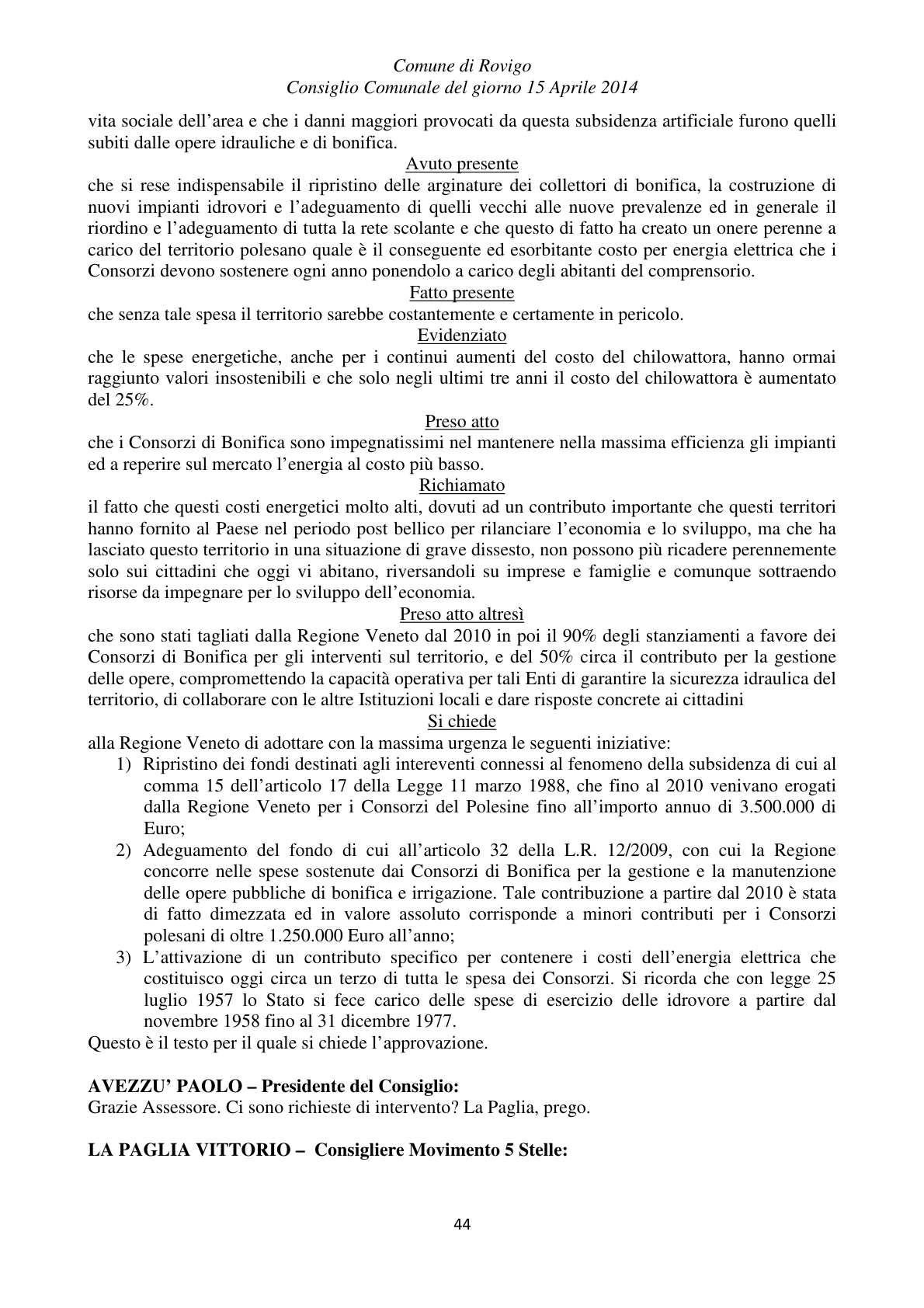 Pagina 44 del verbale