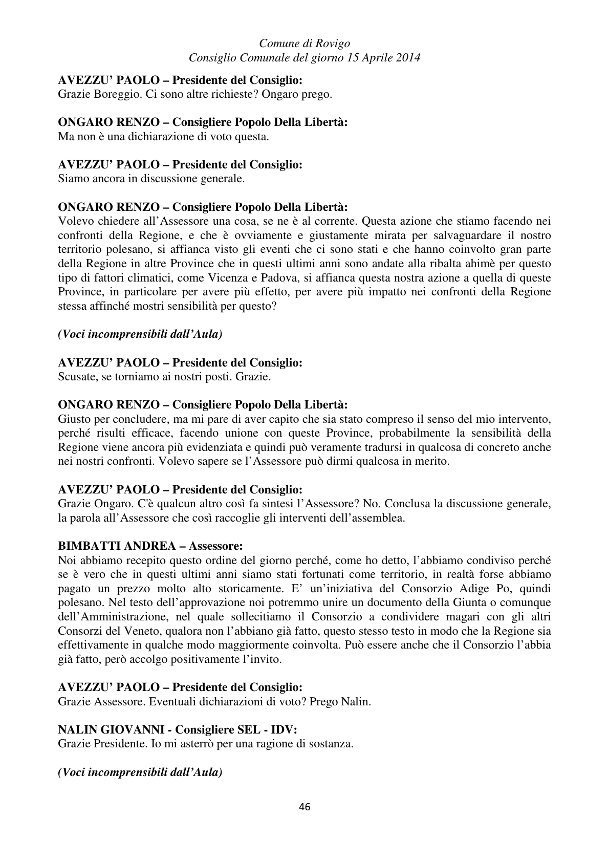 Pagina 46 del verbale
