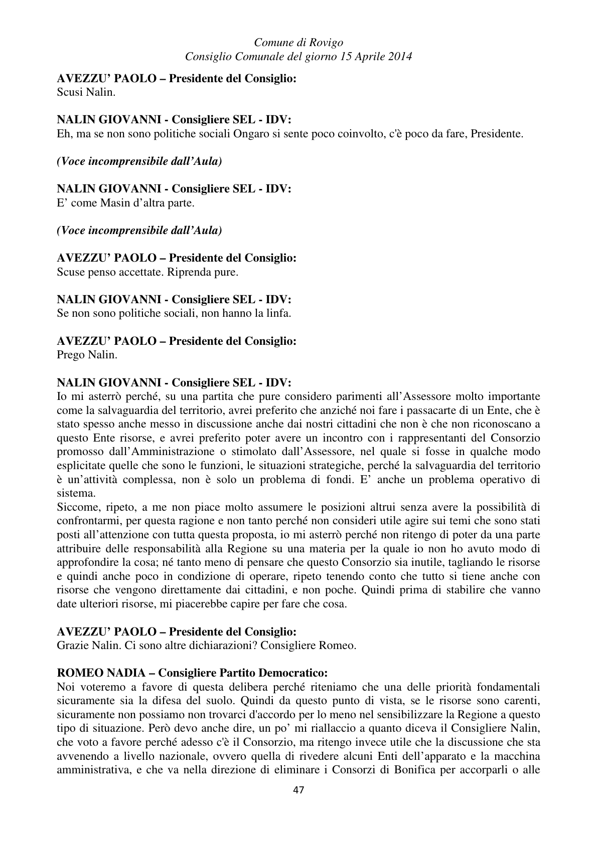 Pagina 47 del verbale