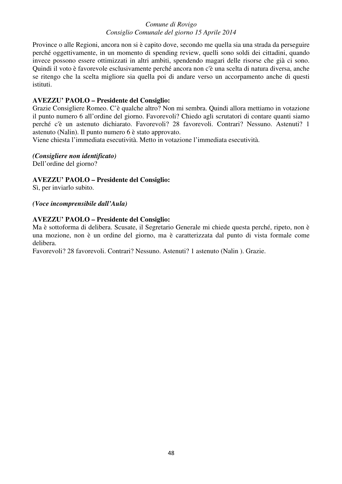 Pagina 48 del verbale