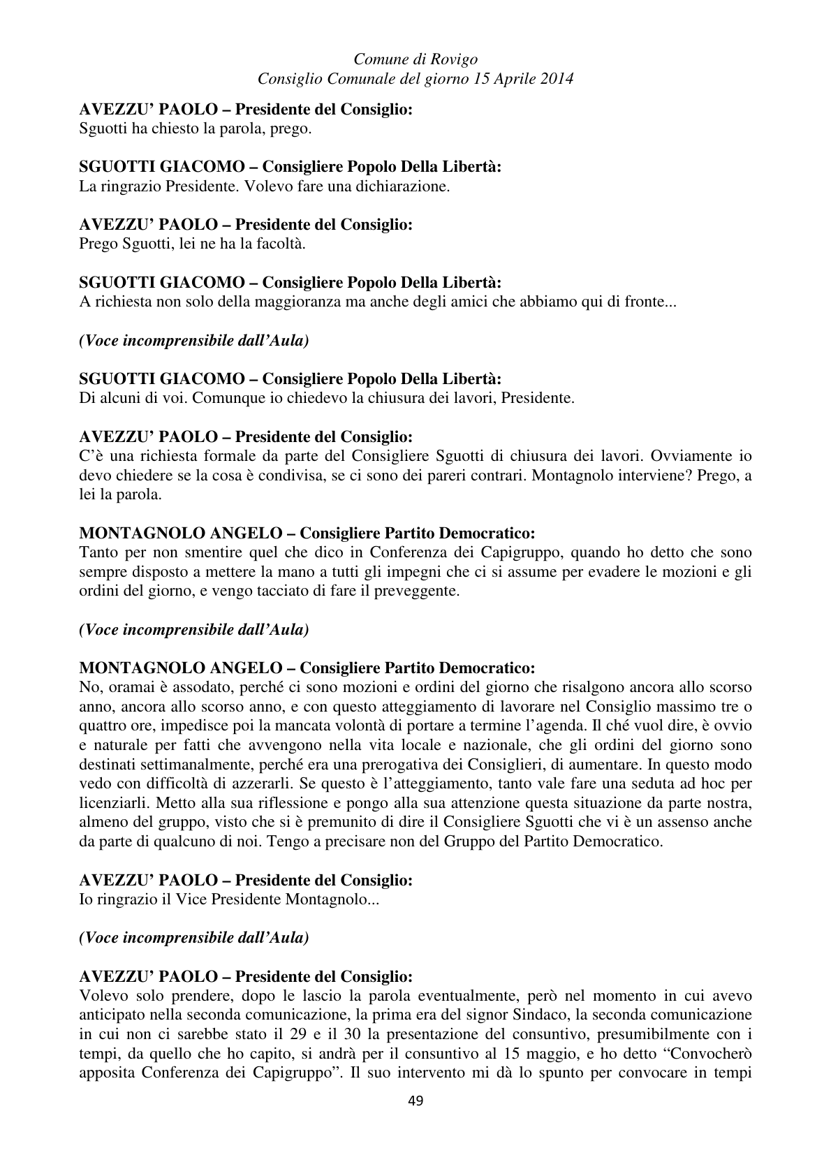 Pagina 49 del verbale