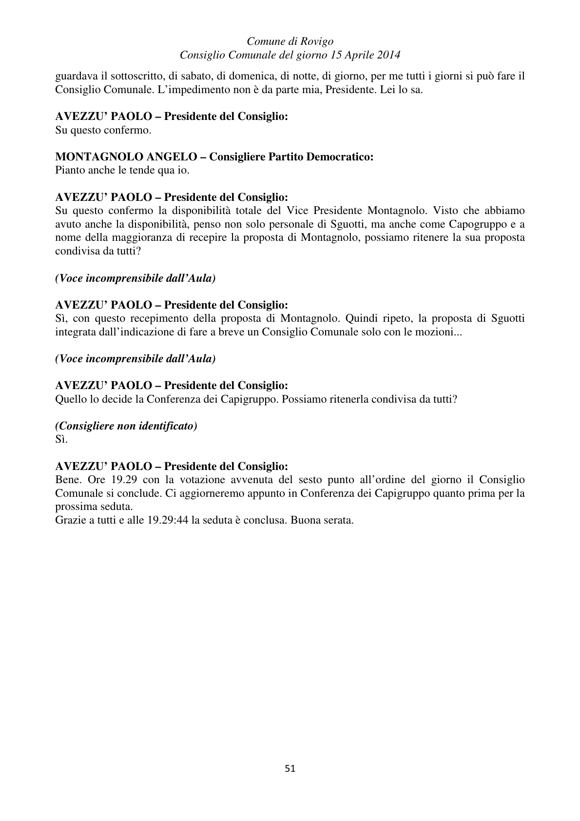 Pagina 51 del verbale