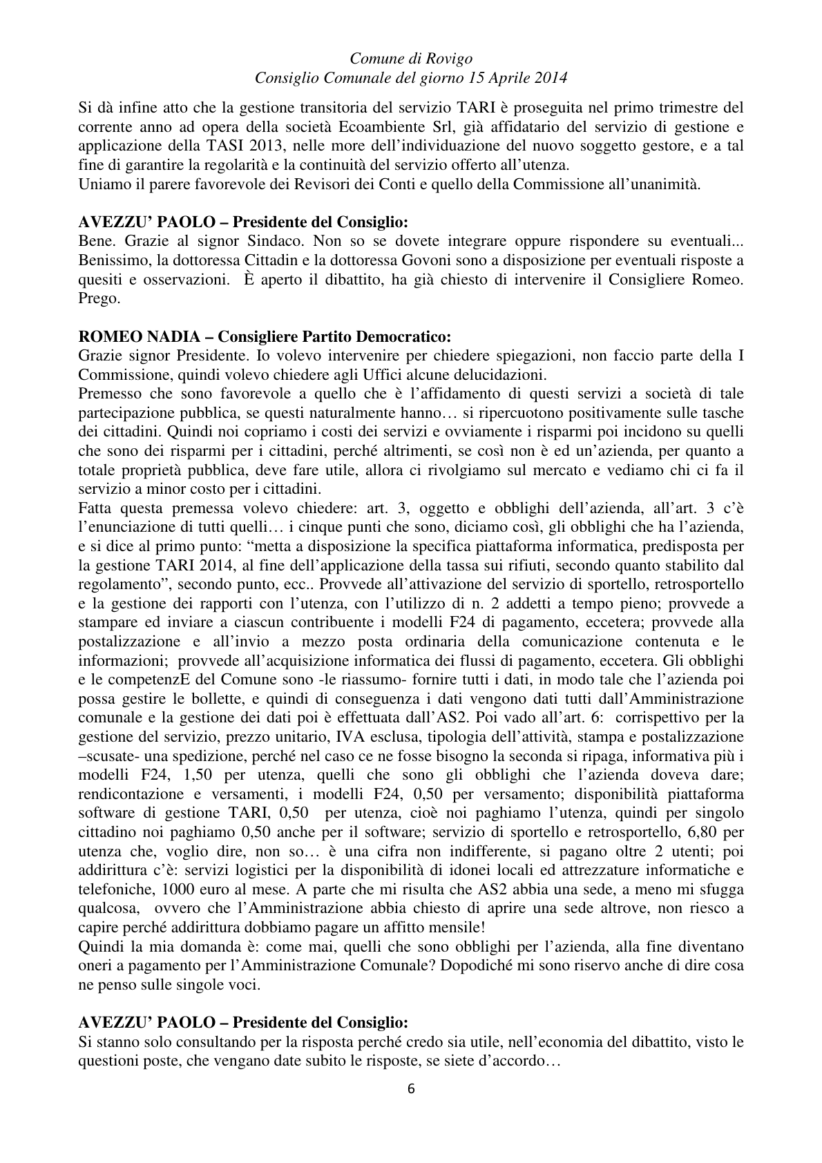 Pagina 6 del verbale