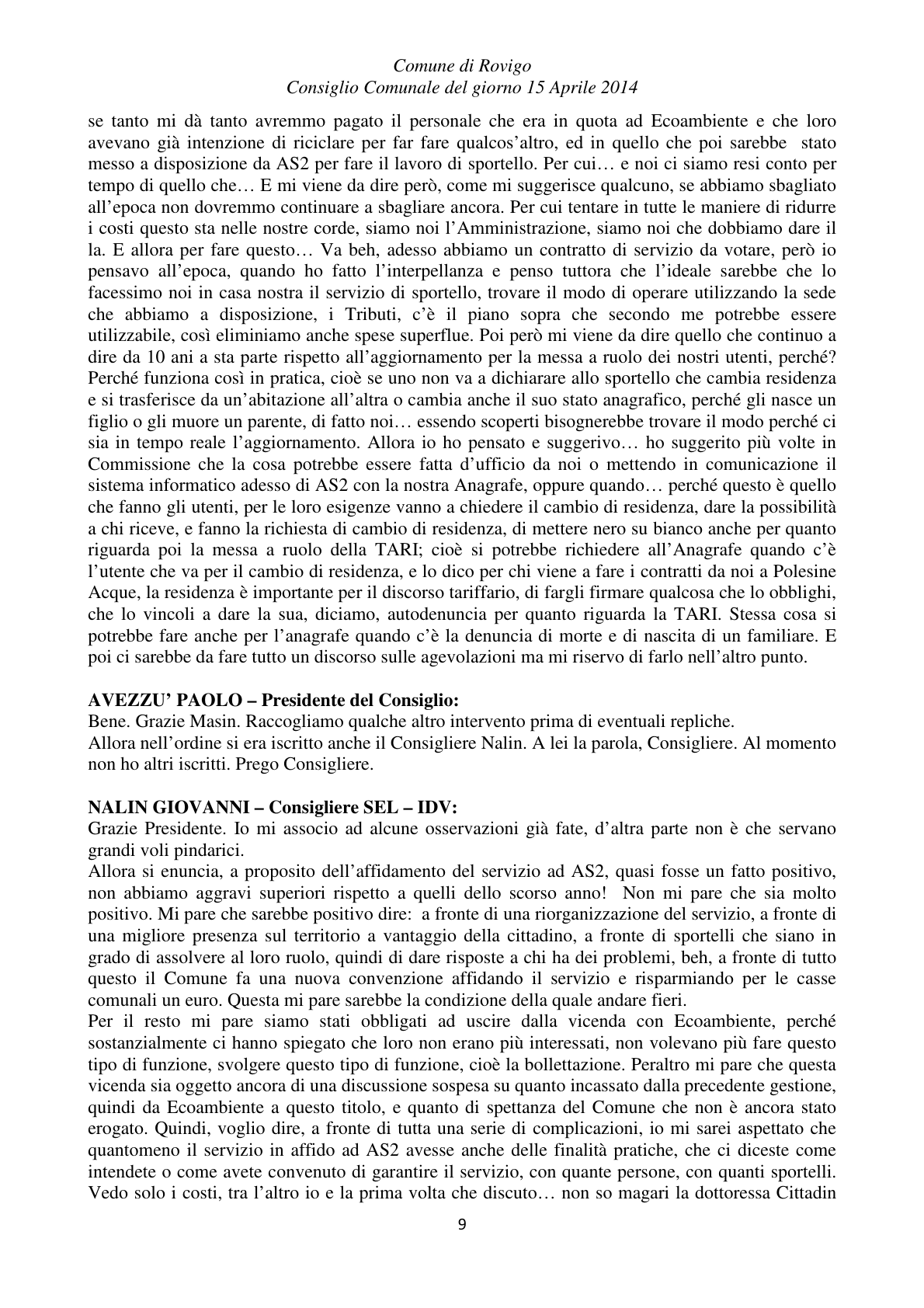 Pagina 9 del verbale